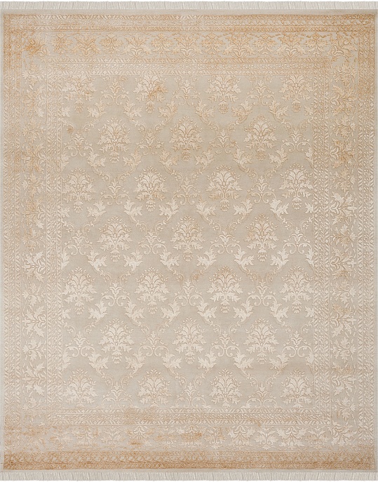 Индийский ковер из шерсти и арт-шёлка «KING OF AGRA» NO28-CRE-CRE