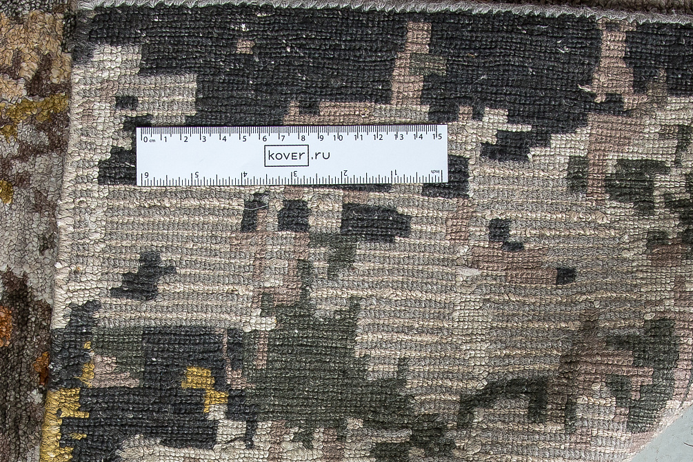Индийский ковёр из арт-шёлка и шерсти «STORM» LP315-GRY-MLT