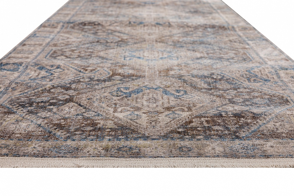 Турецкий ковер из полиэфирного шёлка «MYSTIC» 0658A-NAVY-BRN(Runner) 2