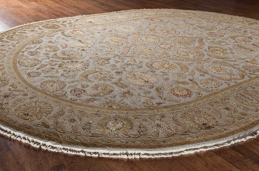 Индийский ковёр из шерсти и шёлка «AURORA 14/14» QNQ21-MIVR-LGLD(Oval)