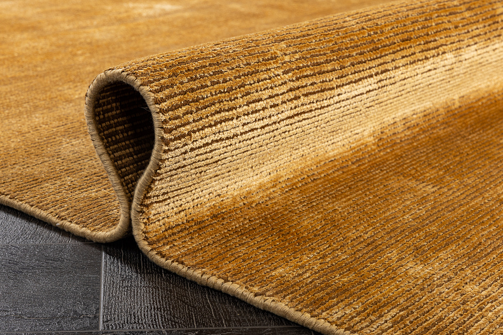 Индийский ковер из шерсти и арт-шёлка «MURUGAN SHAPE» PLAIN-ANT-GLD-DC01/F033