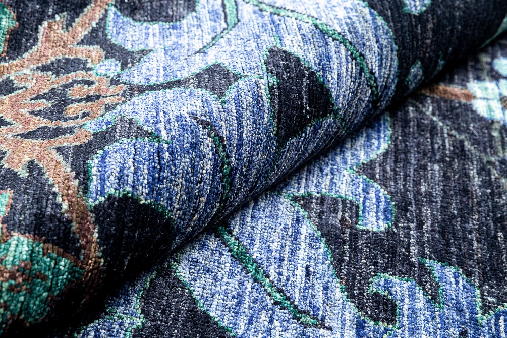 Пакистанский ковер из шерсти «MORRIS A/B 10/10» 710-BLK-PRP