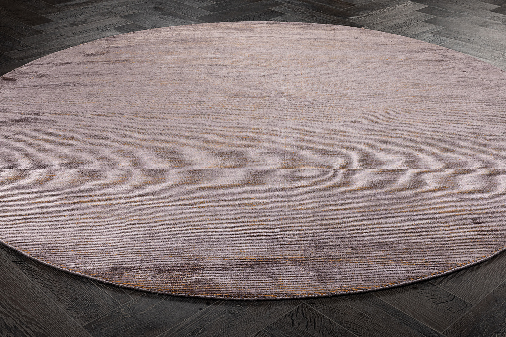 Индийский ковер из шерсти и арт-шёлка «MURUGAN» PLAIN-BRN-RUS-D04/A032(Round)