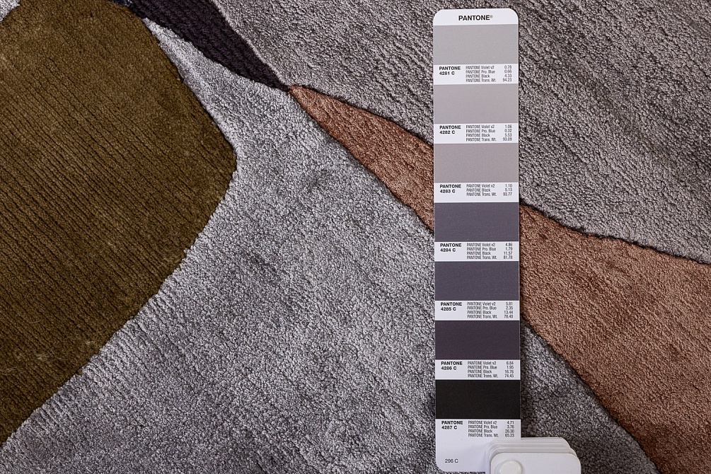 Индийский ковер из шерсти, шёлка и эвкалиптового шёлка «TECTONIC» D2-C5