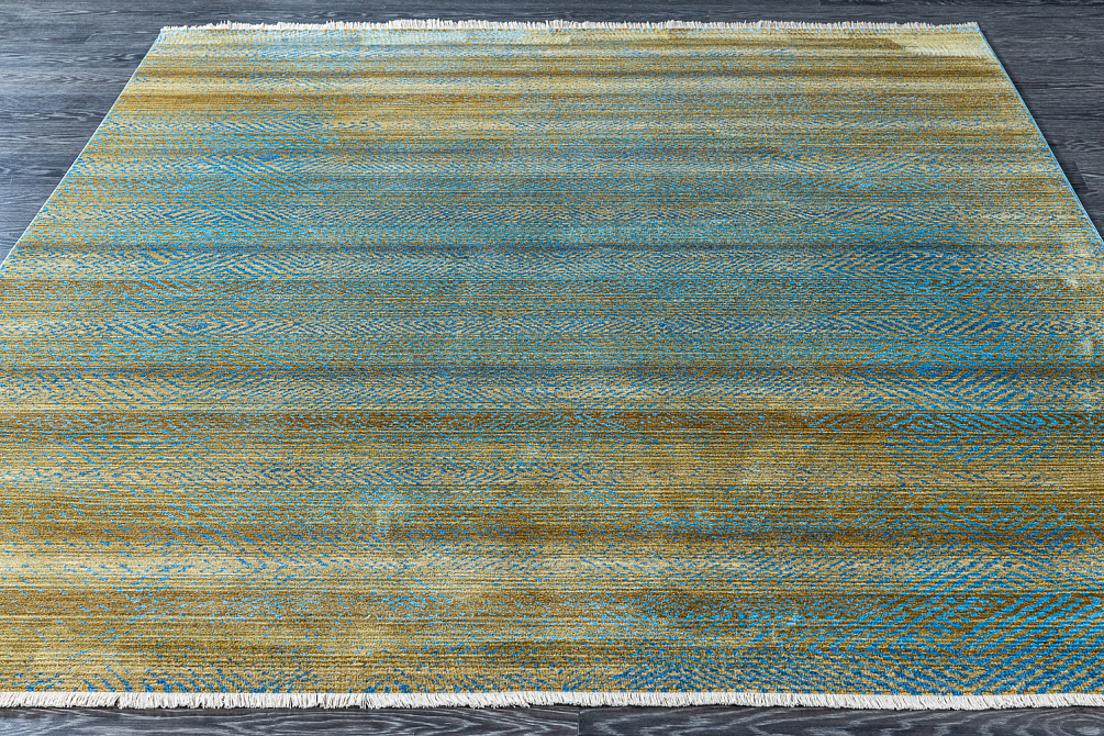 Турецкий ковер из полиэфирного шёлка «MYSTIC» 0567A-GREEN-BLUE