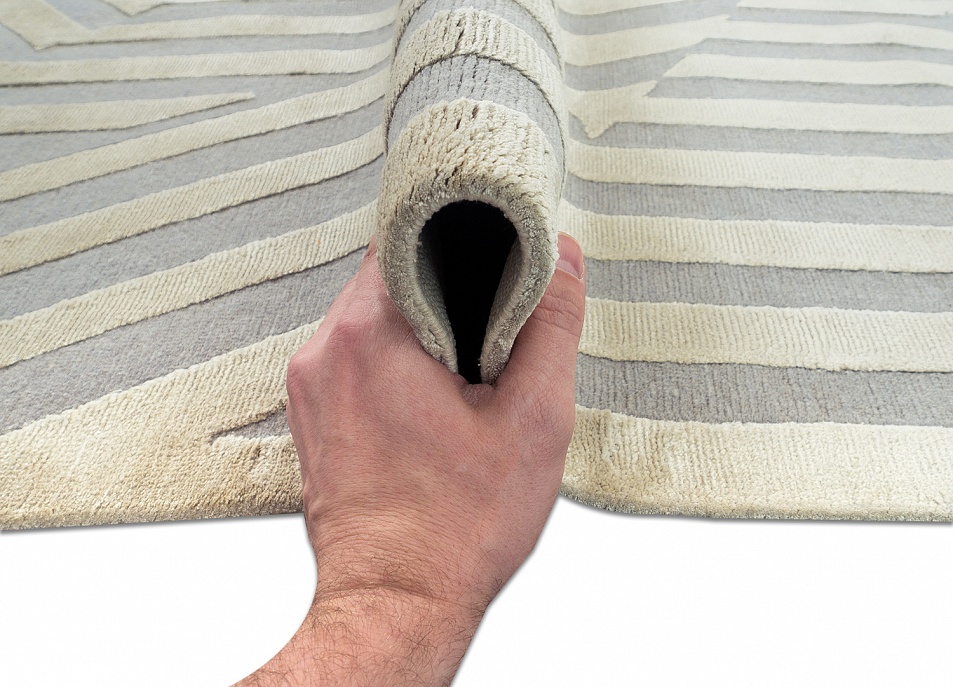 Непальский ковер из шерсти и шёлка «REVERS» C3277A-BK12