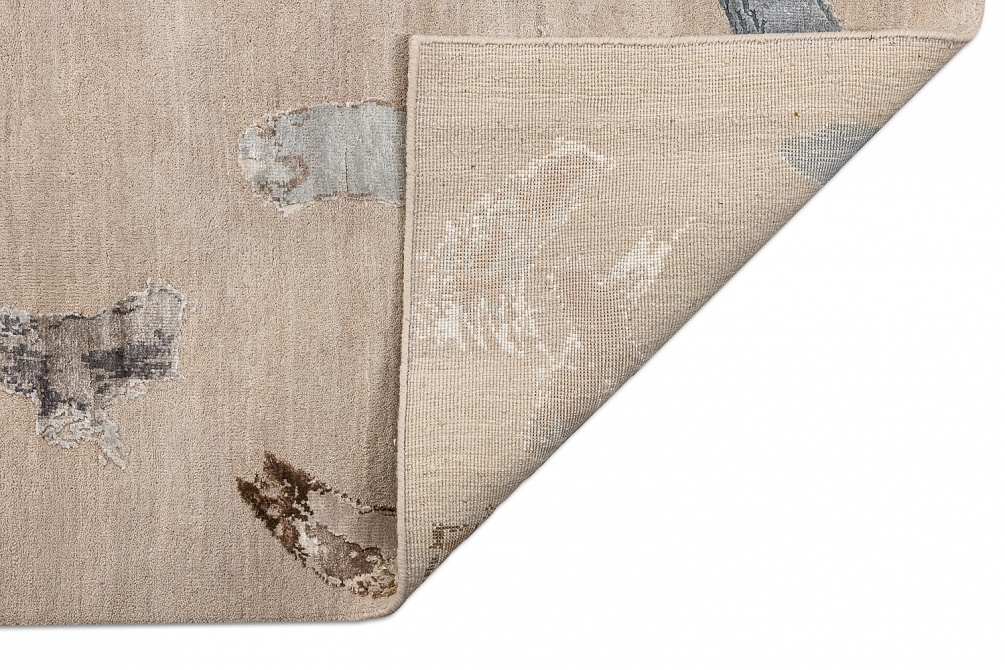 Индийский ковер из шерсти, бамбукового шёлка и хлопка «CHAOS THEORY» ESK434-AWHITE-CGREY 8