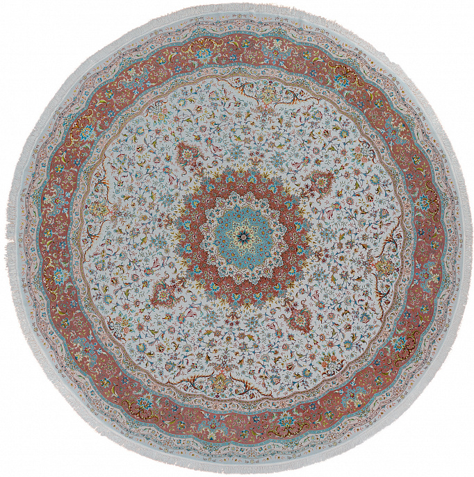 Иранский ковер из шерсти и шёлка «TABRIZ 40» 14-01-IR(Round)