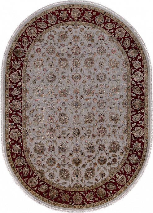Индийский ковер из шерсти и шёлка «AURORA 14/14» QNQ03-MIVR-RED(Oval)