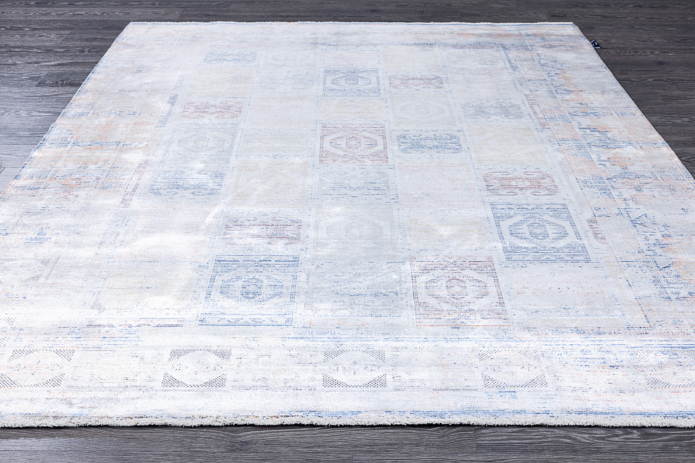 Турецкий ковёр из эвкалиптового шёлка и шёлка «SALVATORE APARTMENT» ED73F-CRE-HBDGRY