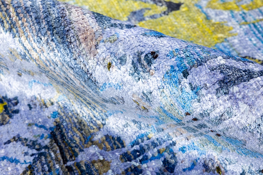 Индийский ковер из бамбукового шёлка «SILK IKAT» P26-BLU-MIX 4