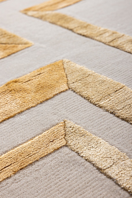 Индийский ковер из шерсти, арт-шёлка и хлопка «RUSSEL SQUARE» BELT-GLD
