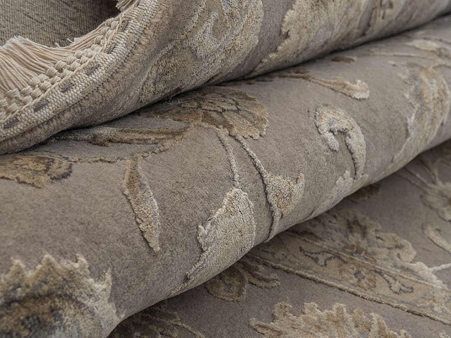 Индийский ковёр из шерсти и шёлка «AURORA 14/14» QNQ71-SGRY-SGRY