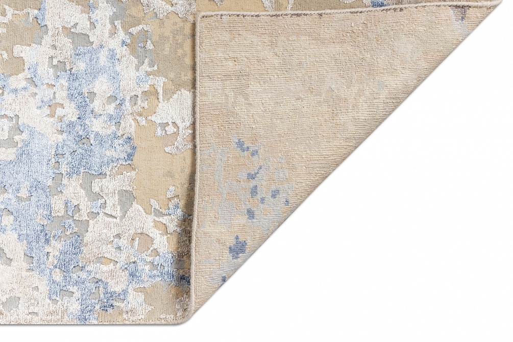 Индийский ковер из арт-шёлка, шерсти и хлопка «CHROME GOLD» PAINT-ABSTRACT-COLOR-2