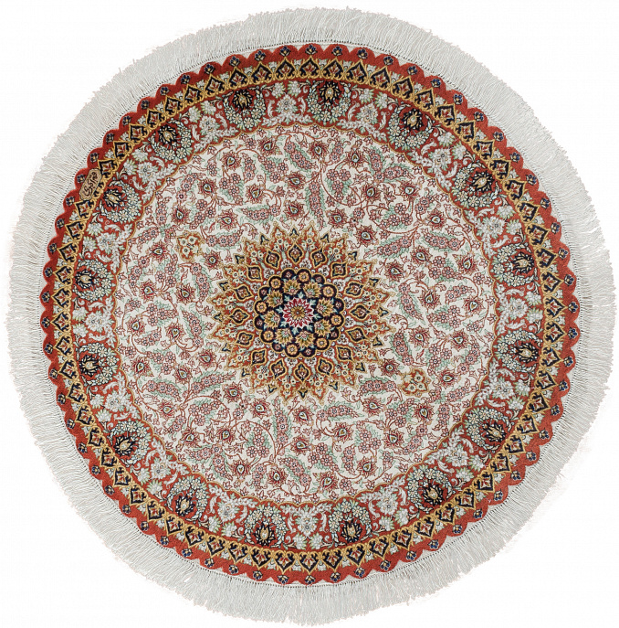 Иранский ковер из шёлка «QOM» 9-210-IR(Round)