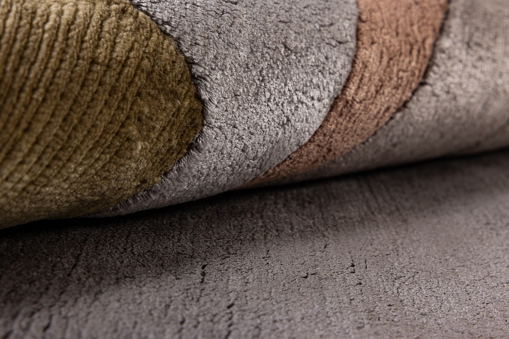 Индийский ковер из шерсти, шёлка и эвкалиптового шёлка «TECTONIC» D2-C5