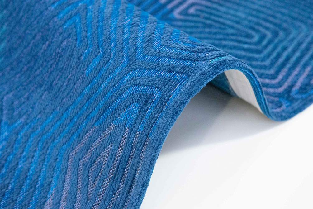 Бельгийский ковёр из полиэфирного шёлка «MEDITATION» 9225-BLUE LAGOON
