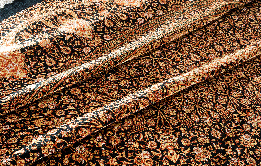 Иранский ковёр из шёлка «QOM» 12-5-IR(Round)
