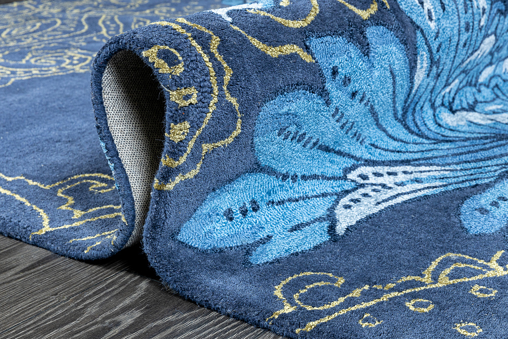 Индийский ковёр из шерсти и арт-шёлка «WEDGWOOD» Fabled Floral Navy 37508