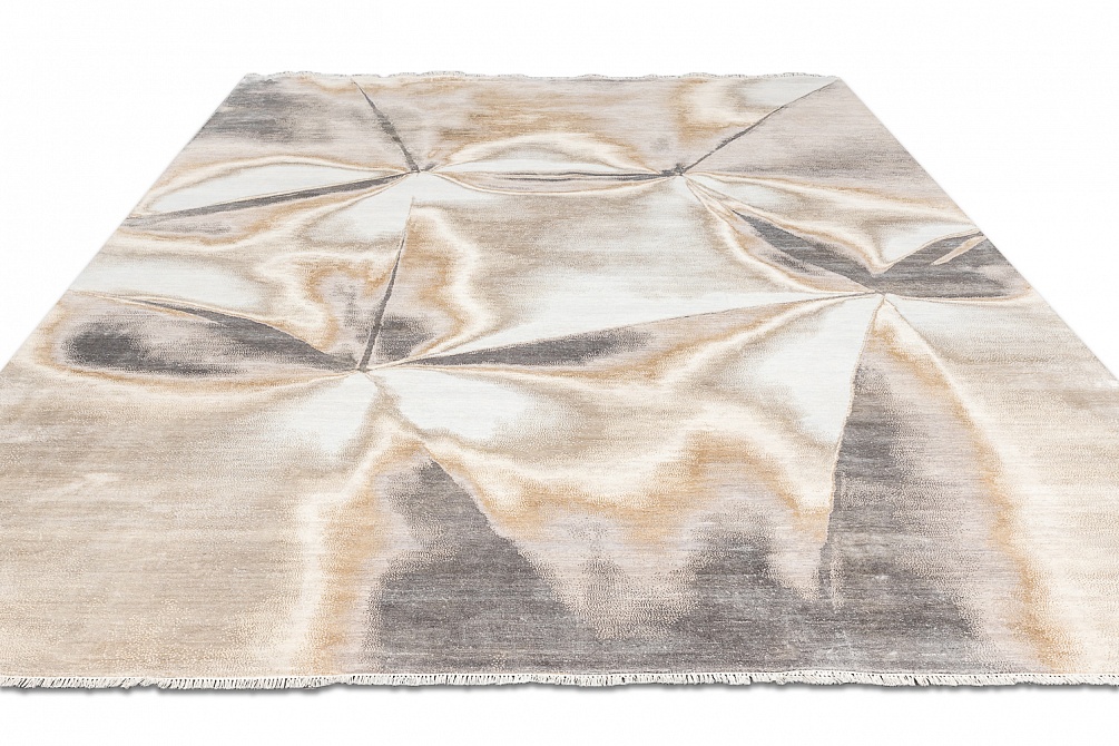 Индийский ковер из шёлка и шерсти «ILLUSION» GST-1-BROWN-CHARCOAL 2