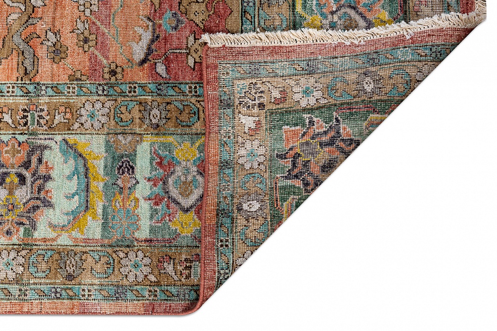 Индийский ковер из шерсти и хлопка «SOMEPLACE IN TIME» EA3006-L.CORAL-S.BLUE 8