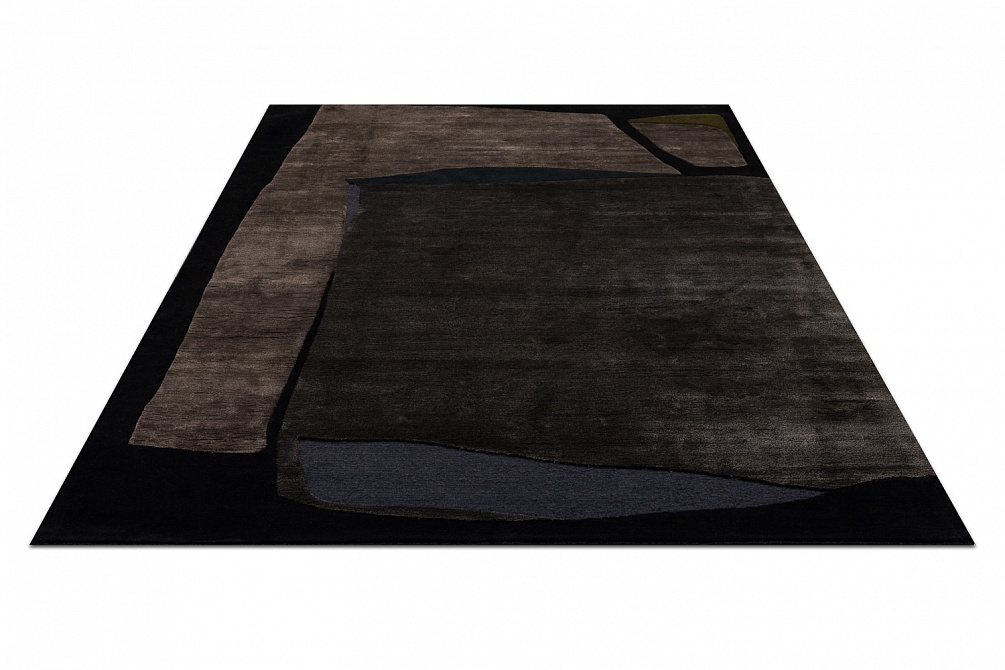 Индийский ковер из шерсти, шёлка и эвкалиптового шёлка «TECTONIC» D3-C4