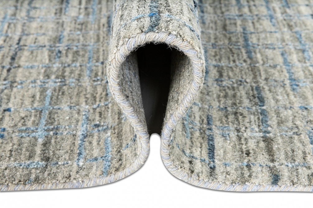 Индийский ковер из арт-шёлка и шерсти «DJOTTO» BFE-SILVER-BLUE