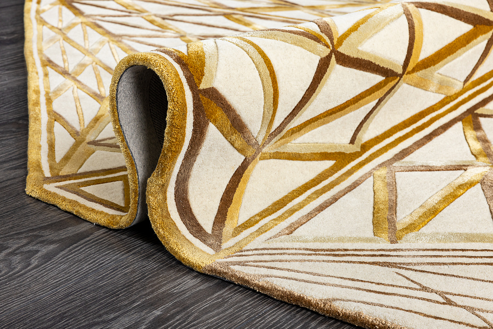 Индийский ковёр из шерсти и арт-шёлка «Art de Vivre by DETALI» design Victoria Mikhno «INTRICATE BEIGE»