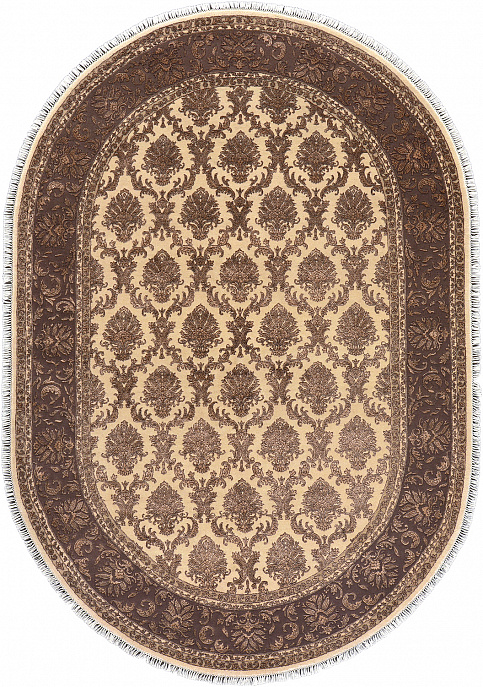 Индийский ковер из шерсти и арт-шёлка «AGRA R» RO131-CRE-COF2(Oval)