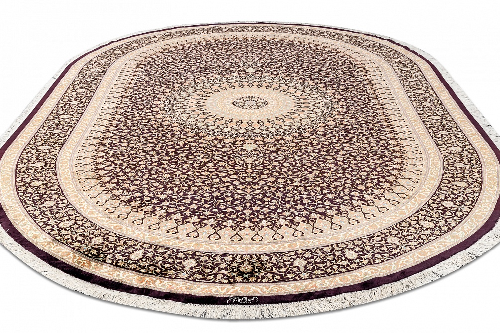 Иранский ковер из шёлка «QUM MM IR» 14-244-IR(Oval) 2