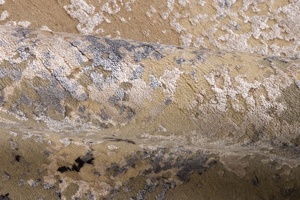 Индийский ковер из арт-шёлка и шерсти «SAN FRANCISCO» GOLD-LINES-1-BLACK